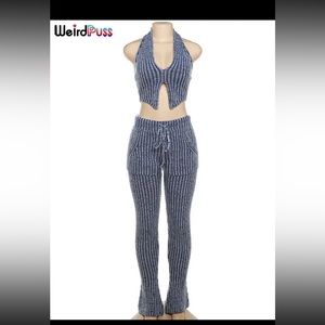 Denim style two piece set